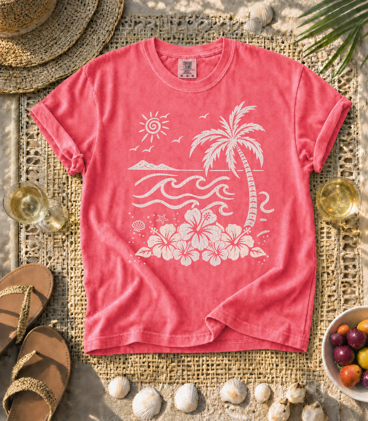 Palm and Waves Tee