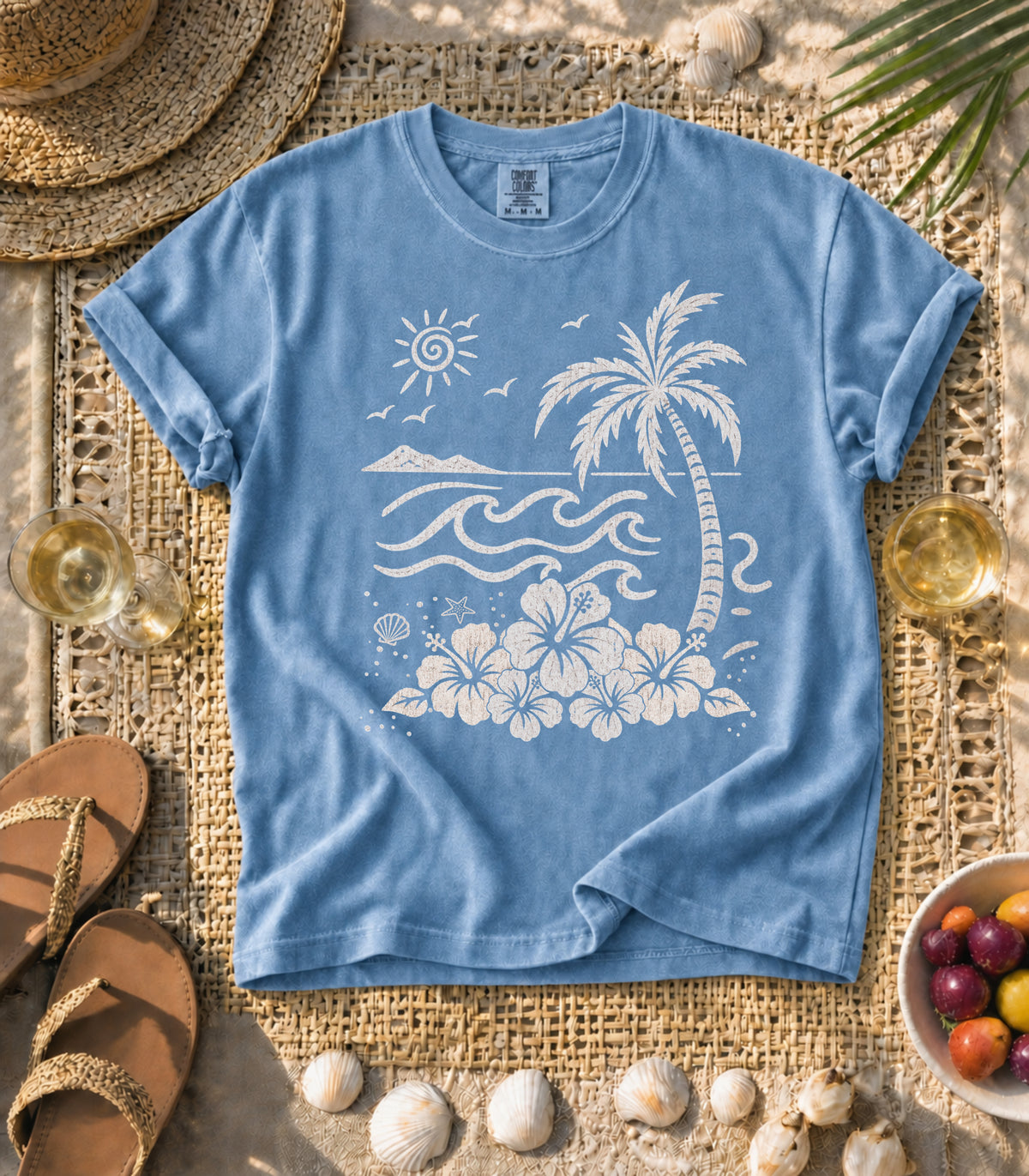 Palm and Waves Tee