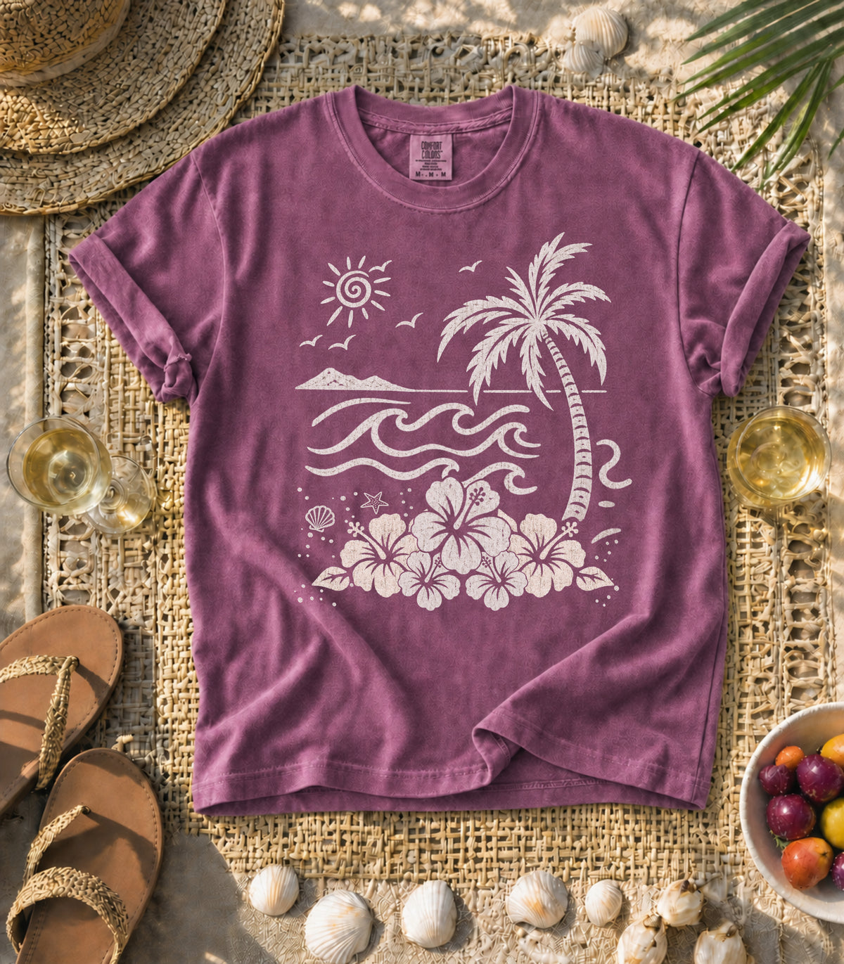 Palm and Waves Tee