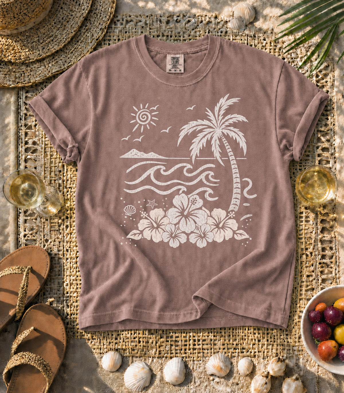 Palm and Waves Tee